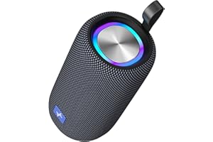 LENRUE Bluetooth Speaker, Wireless Portable Speaker with Crisp Sound, Dynamic Lights, IPX5 Waterproof, TWS Pairing, Type C Charge, Suitable for Indoors, Outdoors, Parties, Gifts
