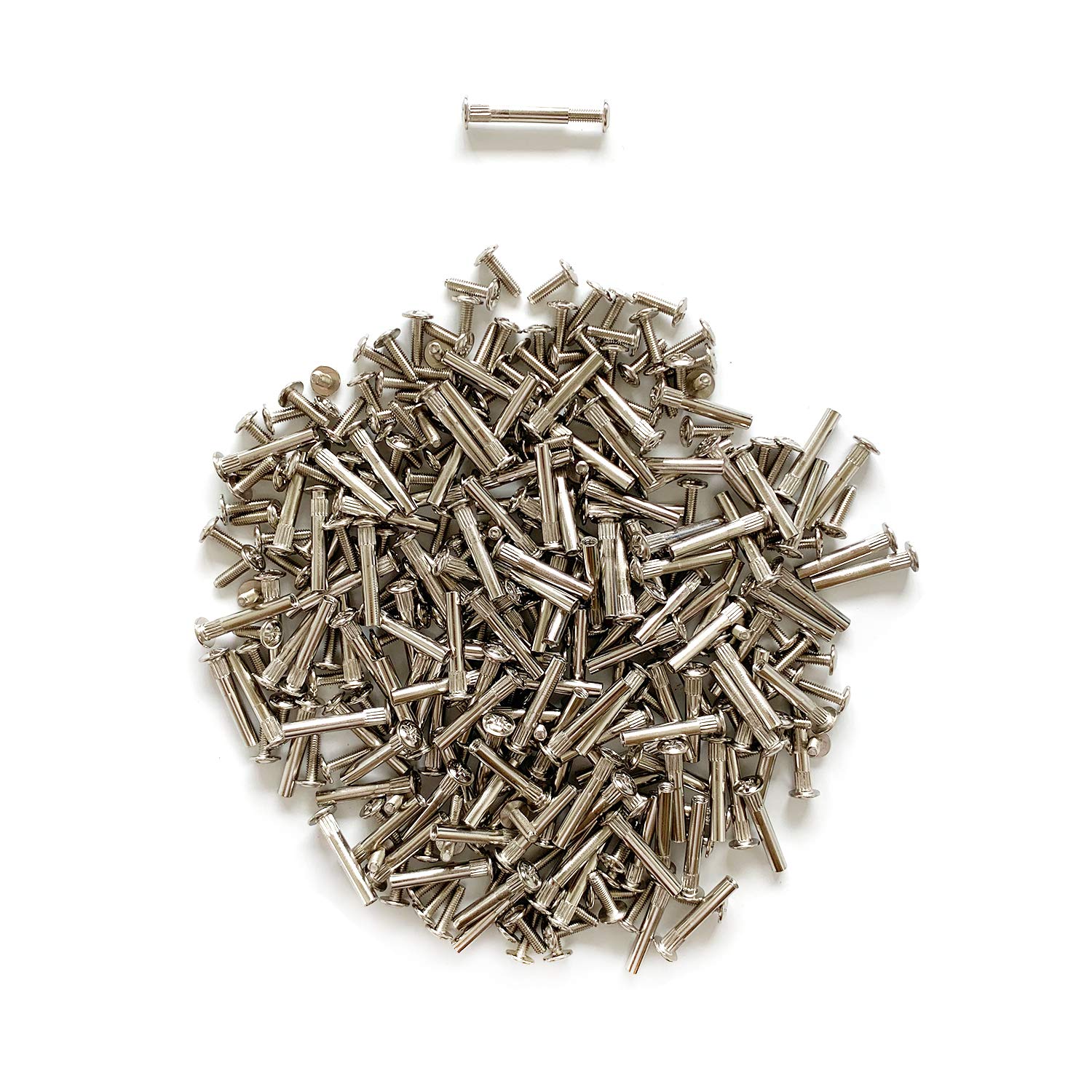 LIKERAINY Connecting Screws Bolts M5 for Wardrobe Kitchen Cabinet Furniture Carcase Unit Connectors Joiners with Sleeves in Nickel Plated 150 Sets for Wood Thickness 30-40mm