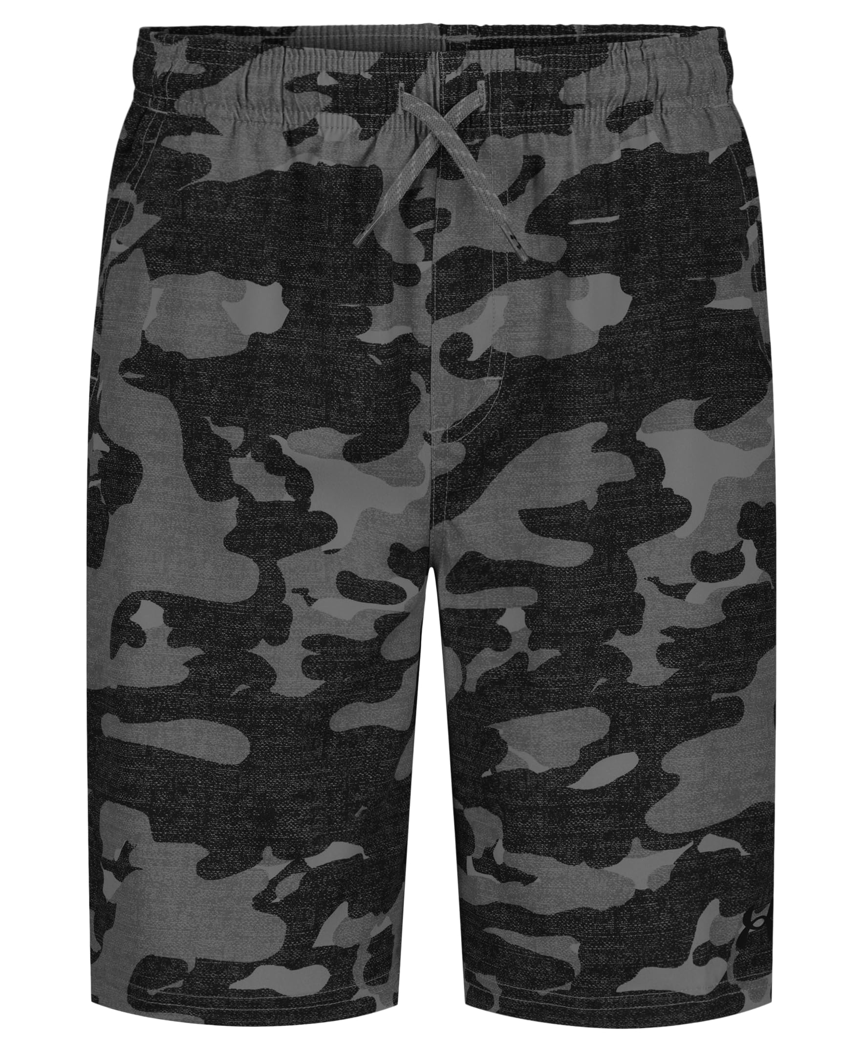 Under Armour Boys' 4-Way Stretch Pull-on Tech Shorts, Moisture Wicking, Side Hand Pockets, Outdoor Collection, Titan Gray Print, YXL Image
