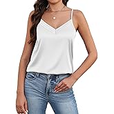 Avidlove Womens Silk Satin Camisole Tank Tops V Neck Adjustable Spaghetti Strap Cami Soft Summer Basic Tank Shirt