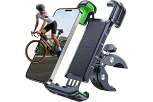 VICSEED [2023 Upgraded Tank Bike Phone Mount [Military Grade Protection] Bike Phone Holder [Secure Lock] Adjustable Handlebar Cell Phone Holder for Bike Bicycle Scooter for iPhone & Android