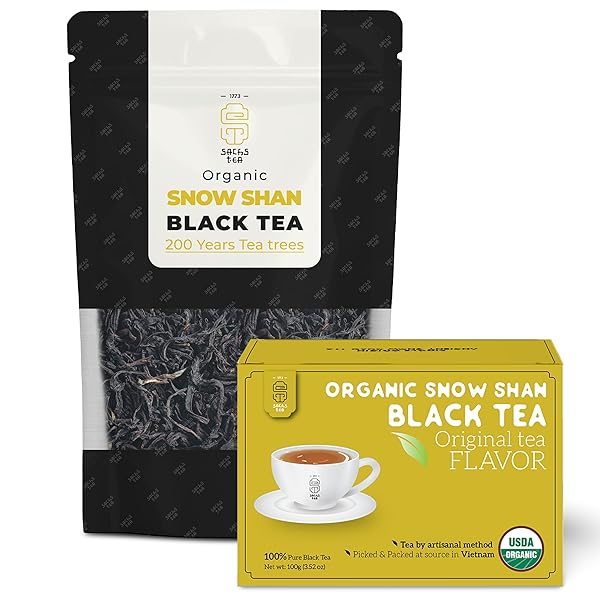 SACHS TEA 1773 SNOW SHAN BLACK TEA – CRAFTED SMALL BATCH – MALTY AND ROASTED FRUIT TASTE – VIETNAMESE HERITAGE TEA (3.5 OZ FRESH TEA VACUUM-SEALED PACK)