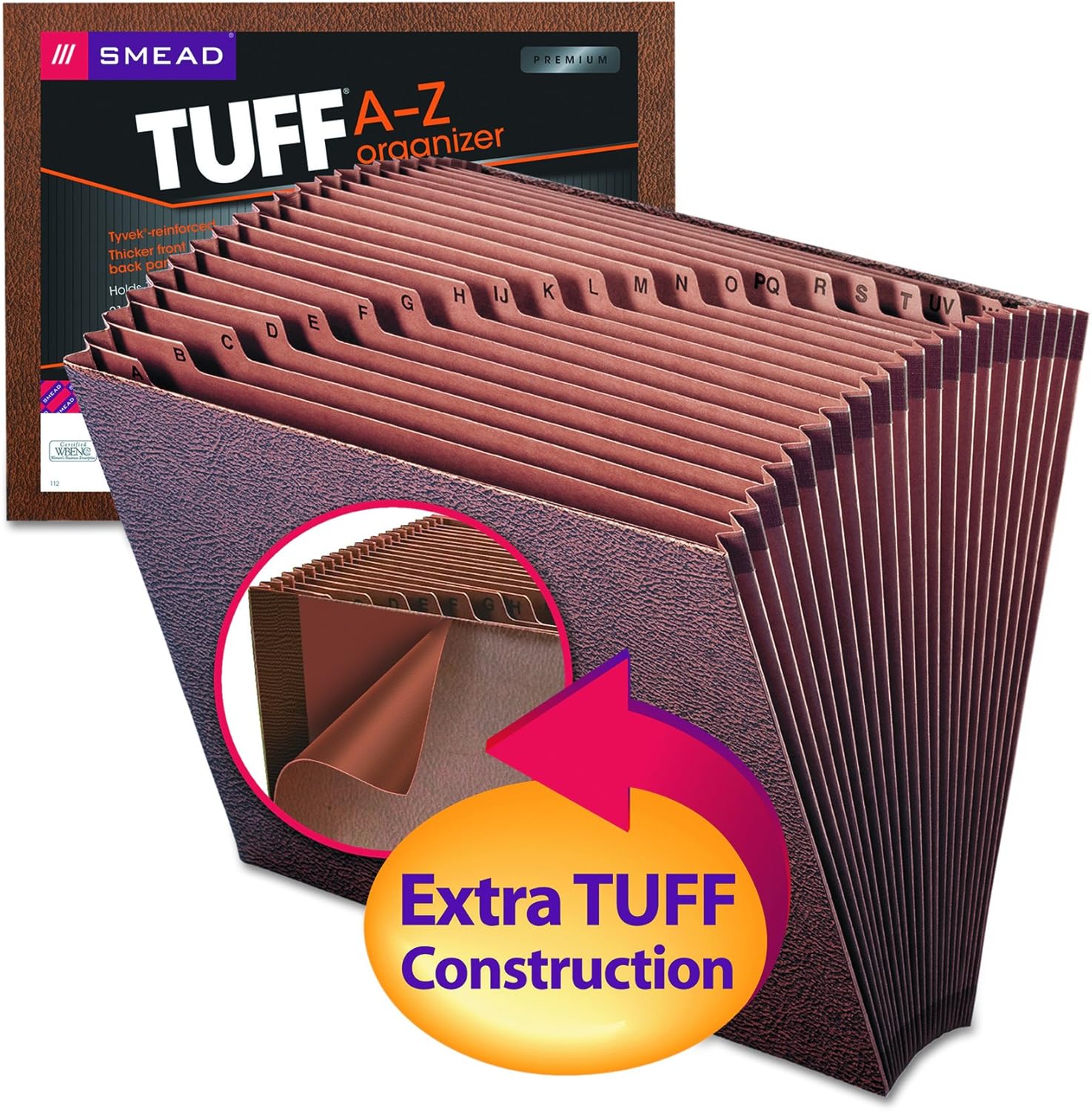 Smead TUFF Expanding File, 31 Pockets, Daily (1-31), Letter Size, Redrope (70467), LEATHER-LIKE : Expanding File Jackets And Pockets : Office Products