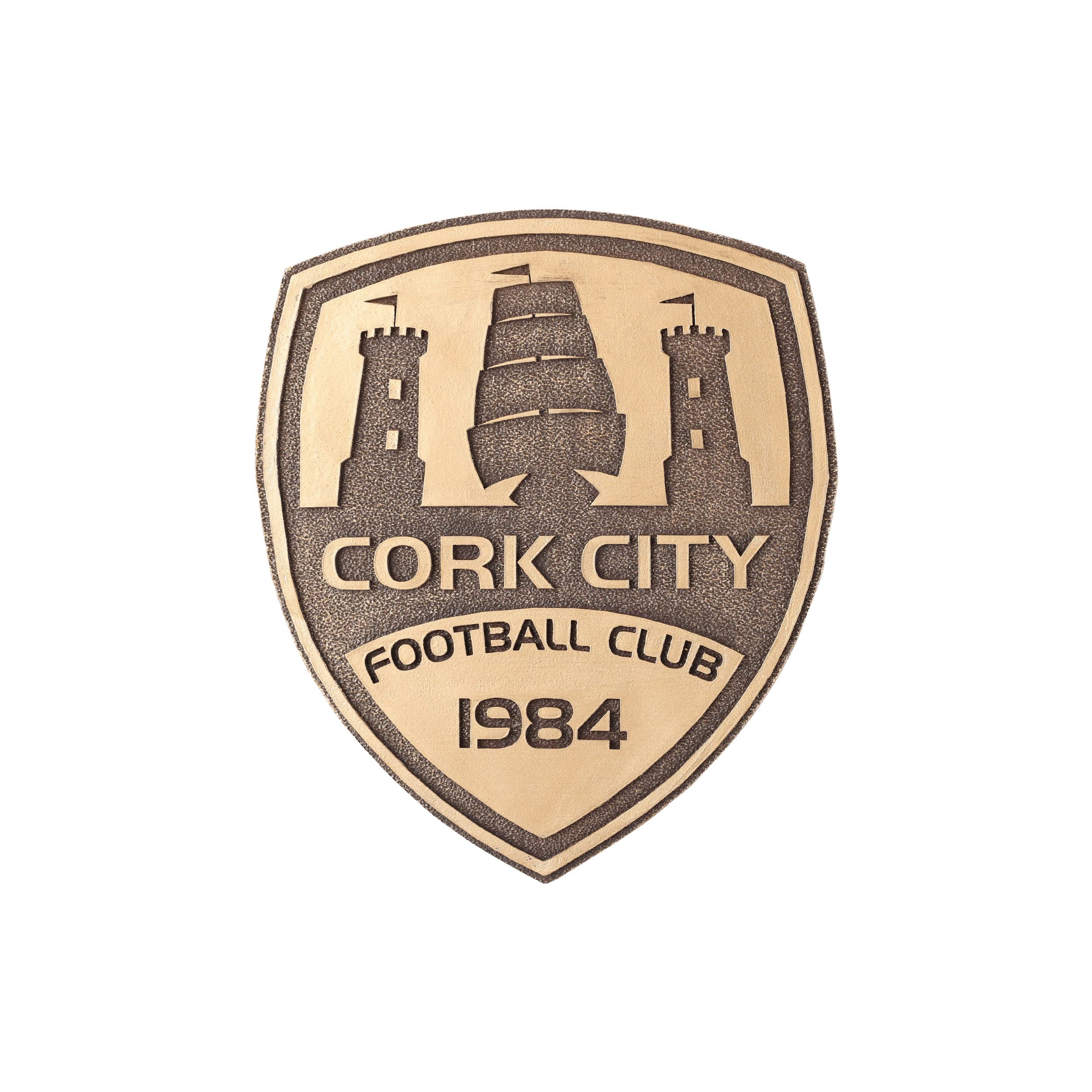 FOCO Official Cork City FC Bronze Effect Football Crest Wall Sign
