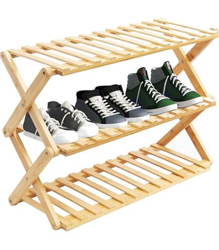 ROMGUAR CRAFT - Zapatera De Bambú De 3 Niveles Para Armario