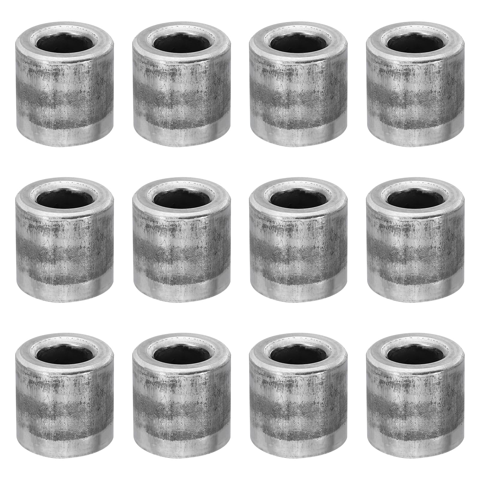 PATIKIL M10 Steel Spacers, 12 Pcs Metal Spacers Steel 10mm ID x 20mm OD x 20mm L Carbon Steel Spacer Screw Standoff Round for 2/5in or M10 Screw Bolts