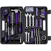 CARTMAN 148-Piece Automotive And Household Tool Set, Purple Repair Kit Case | Versatile tool assortment for car maintenance, home repairs, DIY projects, furniture setup, and daily fixes in a molded case.