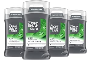 DOVE MEN + CARE Dove Men+Care Deodorant Stick for Men 4 Count Extra Fresh Aluminum Free 72-Hour Odor Protection Mens Deodorant with 1/4 Moisturizing Cream 3 oz
