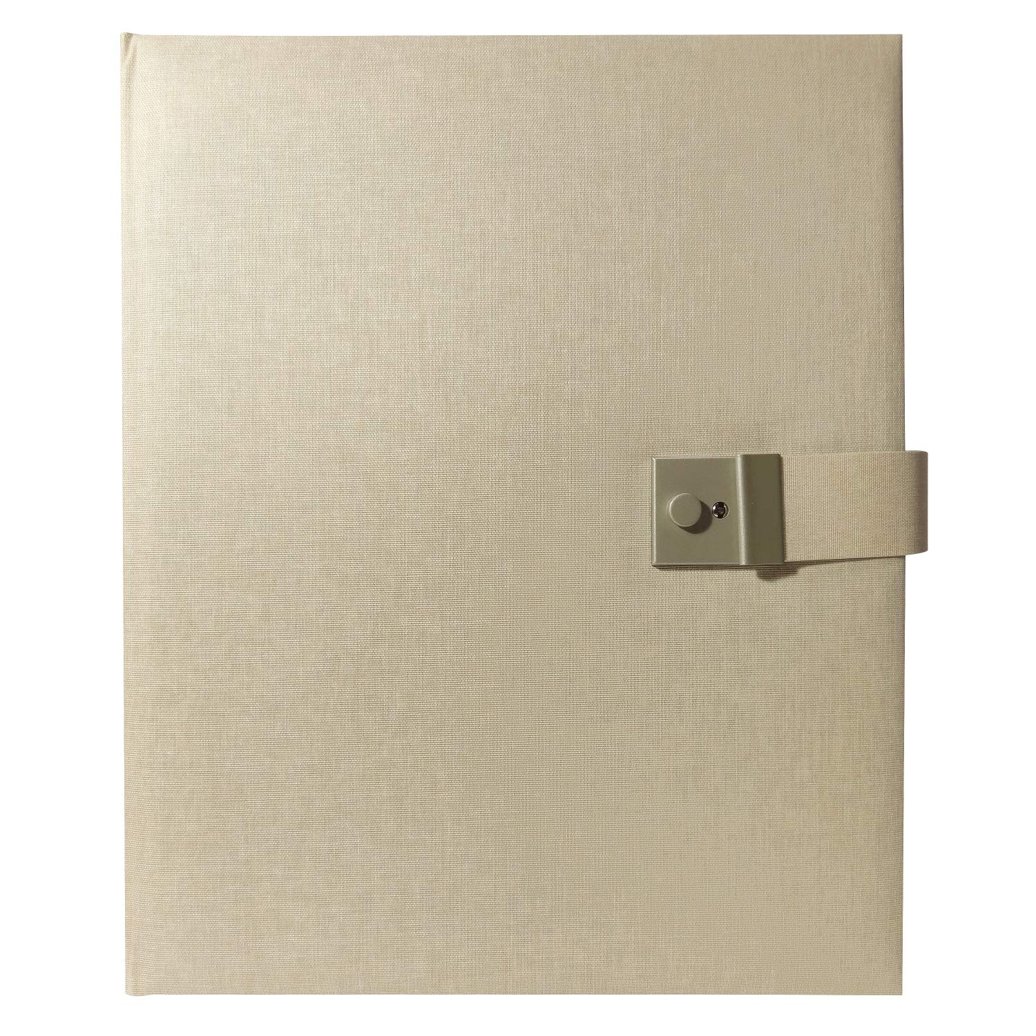 Goldbuch Summertime Trend 2 53605 Document Folder for DIN A4 Documents, Ring Binder Folder with 5 Transparent Pockets, Expandable Organiser Folder with Lock, Linen Organ Folder, Approx. 27.5 x 34 cm,