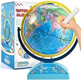 Interactive Globe for Children Ages 6-12, Educational Toys Smart Pen | 300+ Geography Quiz Games | Learning Earth World Globe for Kids Ages 6+ Classroom, Home, Birthday Gift Idea