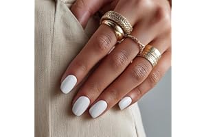 DANNI & TONI Semi Cured Gel Nail Strips (Pure White) Solid White Gel Nail Wraps 28 Stickers