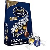Lindt LINDOR Assorted Dark Chocolate Candy Truffles, 12.7 oz. Bag
