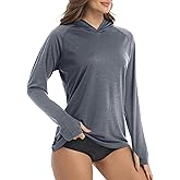 KEFITEVD Womens UPF 50+ Sun Hoodie Shirt Long Sleeve Fishing Hiking Hooded UV Shirts Lightweight Quick Dry Tops