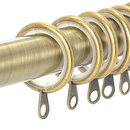 30x Antique Brass Curtain Rings Fits 16 19mm Poles Small Metal