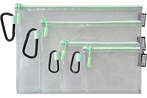 GOBAGS Air Production Multi‑Size Clear Zipper Pouch (4‑Pack) – Cable Organizer & Travel Gear Bag for Electronics, Camera Accessories, Tool Pouch & Small Tech Storage (Mint Green)