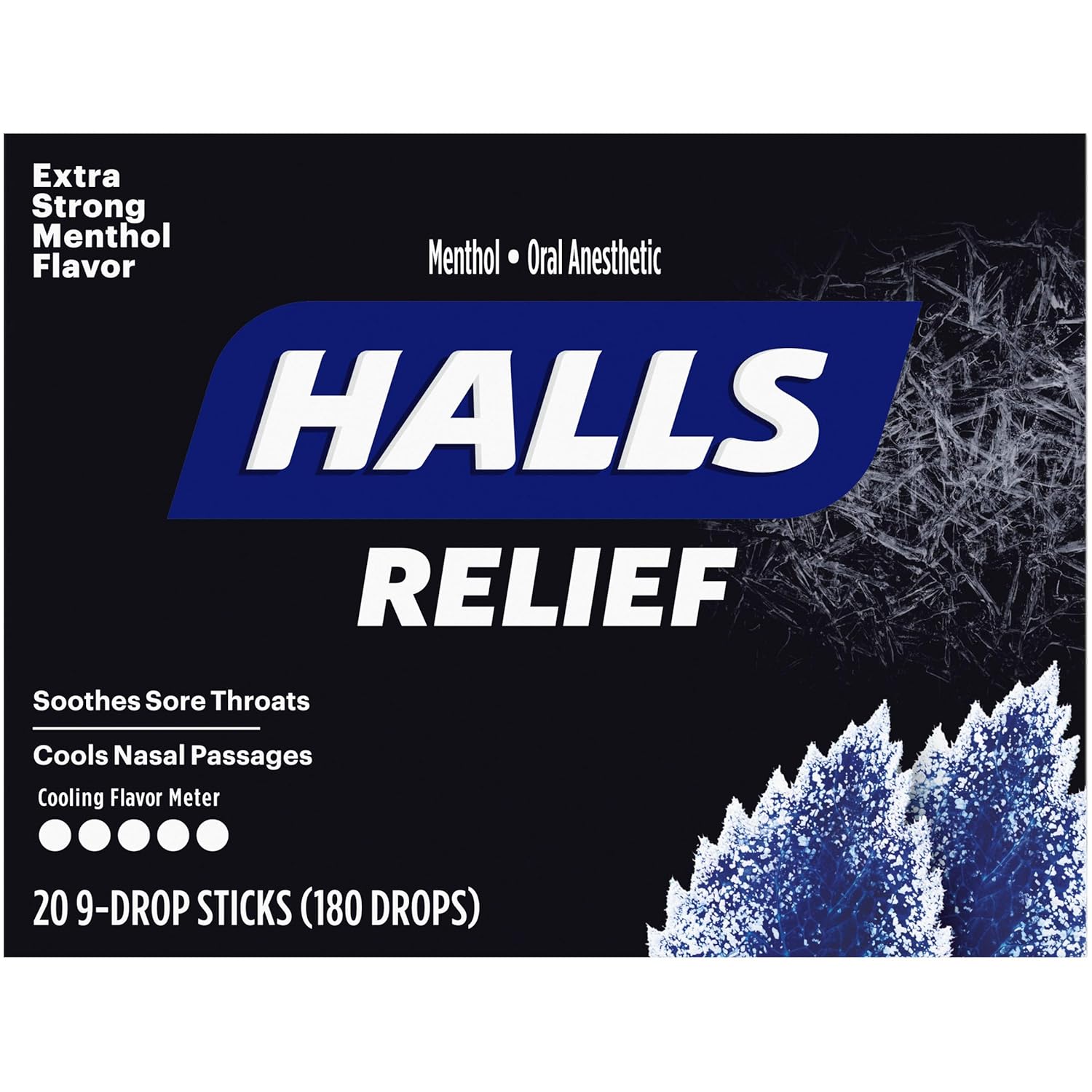 HALLS Relief Max Strength Extra Strong Menthol Throat Drops, 20 Packs of 9 Drops (180 Total Drops) : Grocery & Gourmet Food