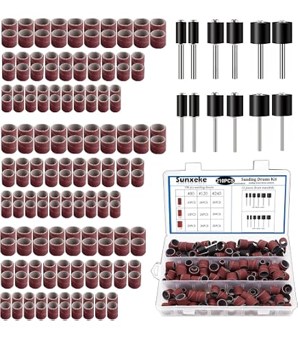 252Pcs Sanding Drum Kit Sander Sanding Sleeves Mandrels For Dremel...