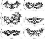 Aomig 6 Pcs Black Lace Masquerade Masks for Women Venetian Party Elegant Eye view 2