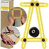 Angleizer Template Tool Multi Angle Measuring Ruler | Geldy Tools Angle-izer Layout | Angles & Shapes Finder | With Metal Screw Threads I For Professional & General DIY Wood Tile Flooring