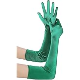 BABEYOND Long Opera Party 1920s Satin Tea Party Gloves Costume Stretchy Adult Size Elbow Length Bridal Gloves