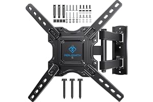 PERLESMITH UL Listed Full Motion TV Wall Mount for 26–60 inch TVs | Max VESA 400x400mm, Wall Mount TV Bracket with Swivel & E