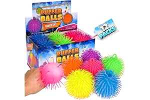 Bedwina Puffer Balls (Pack of 12) - Squishy Balls for Kids Neon Party Favors Sensory Ball, Stress Relief Squishy Balls & Ther