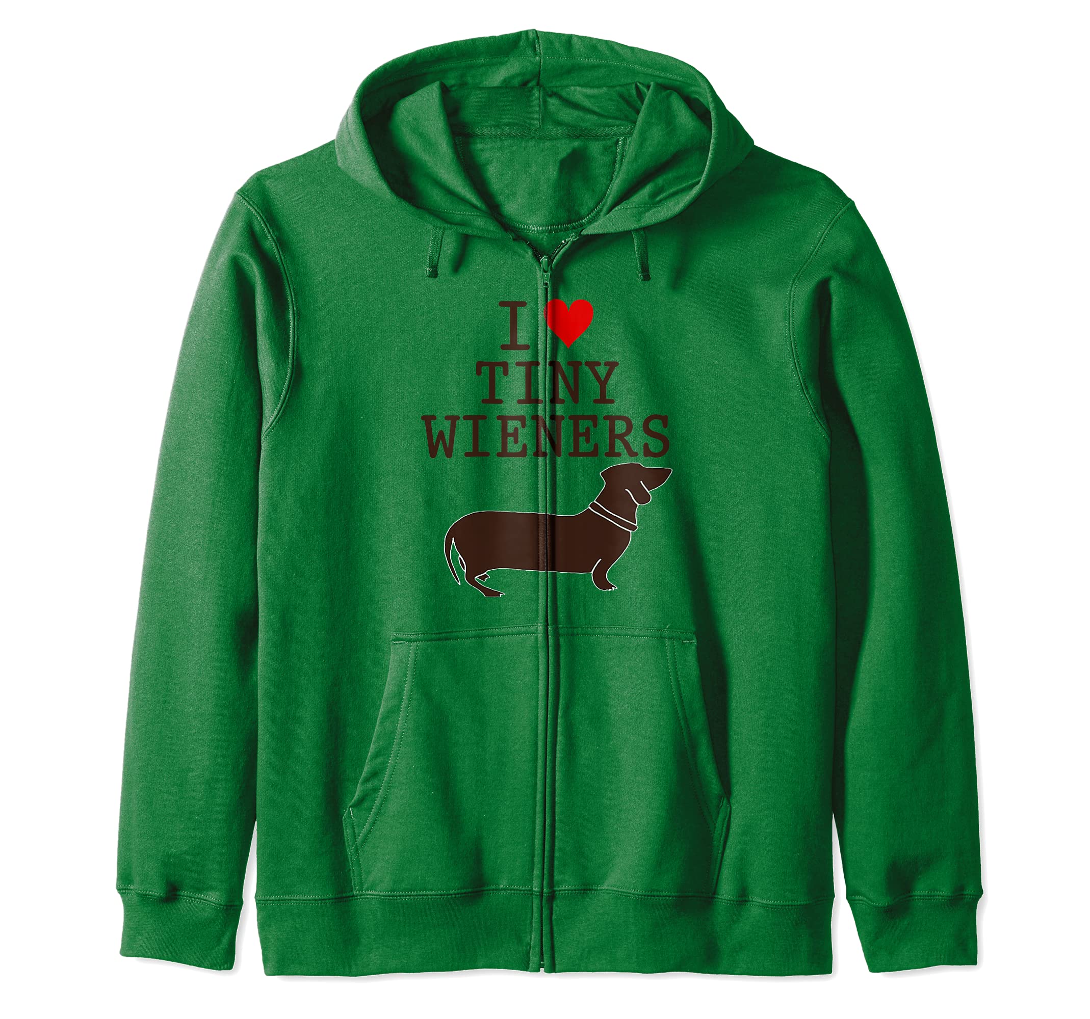 Funny Dachshund I Love Tiny Wieners Quote Doxie Dog Meme Zip Hoodie