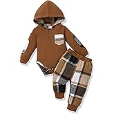 Renotemy Newborn Baby Boy Clothes Infant Boy Outfits Baby Hoodie Romper Fall Winter 0 3 6 9 12 18 Months Baby Clothes for Boy