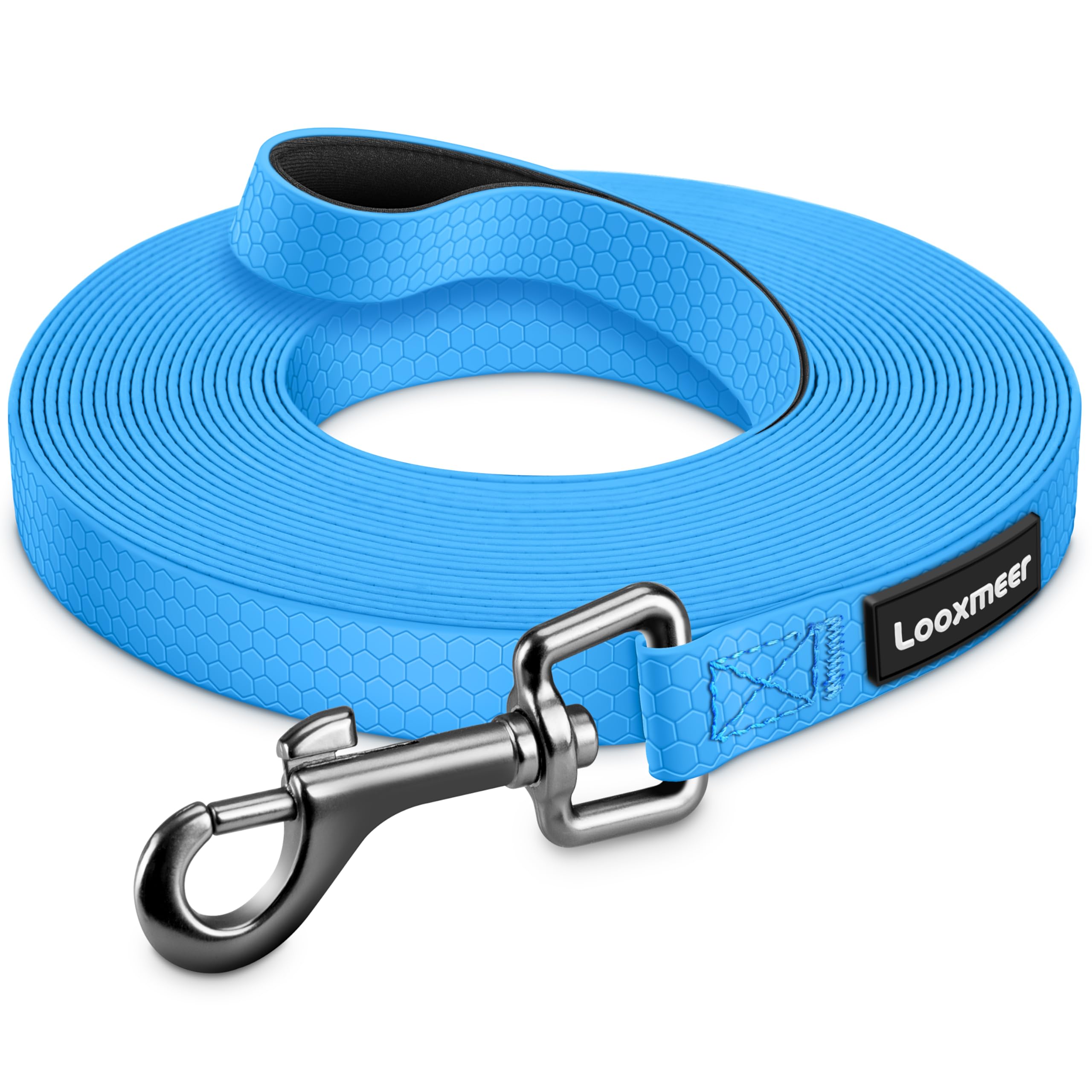 Looxmeer Training Lead for Dogs, 3m Extra Long Line Dog Lead for Large Medium Small Dogs, Recall Obedience Dog Training Leads, Padded Handle & Storage Bag, Pet Leash for Tracking Camping Walking, Blue โ image 1