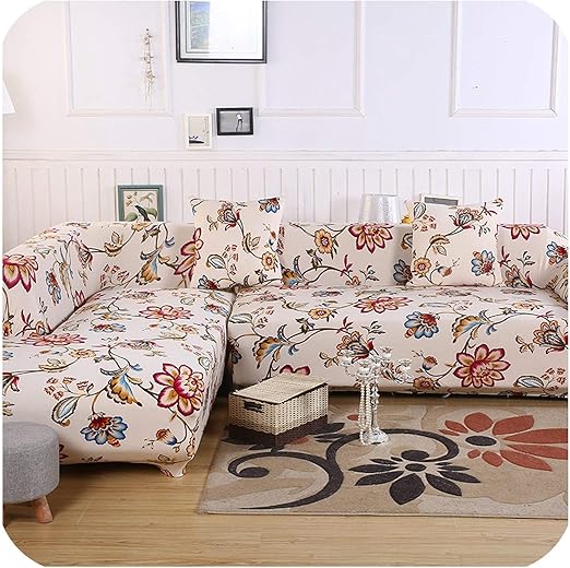 Amazon Com 2 Pieces Covers For Corner Sofa Chaise Longue Living Room Sectional Sofa Slipcover Universal Stretch Elastic L Shaped Sofa Cover 9 145 190cm 195 230cm Home Kitchen