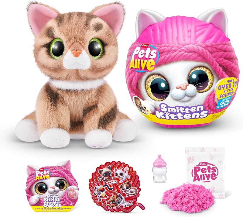 Pets Alive Smitten Kittens Ginger Interactive Plush Toy 10 Sounds Nurture Play