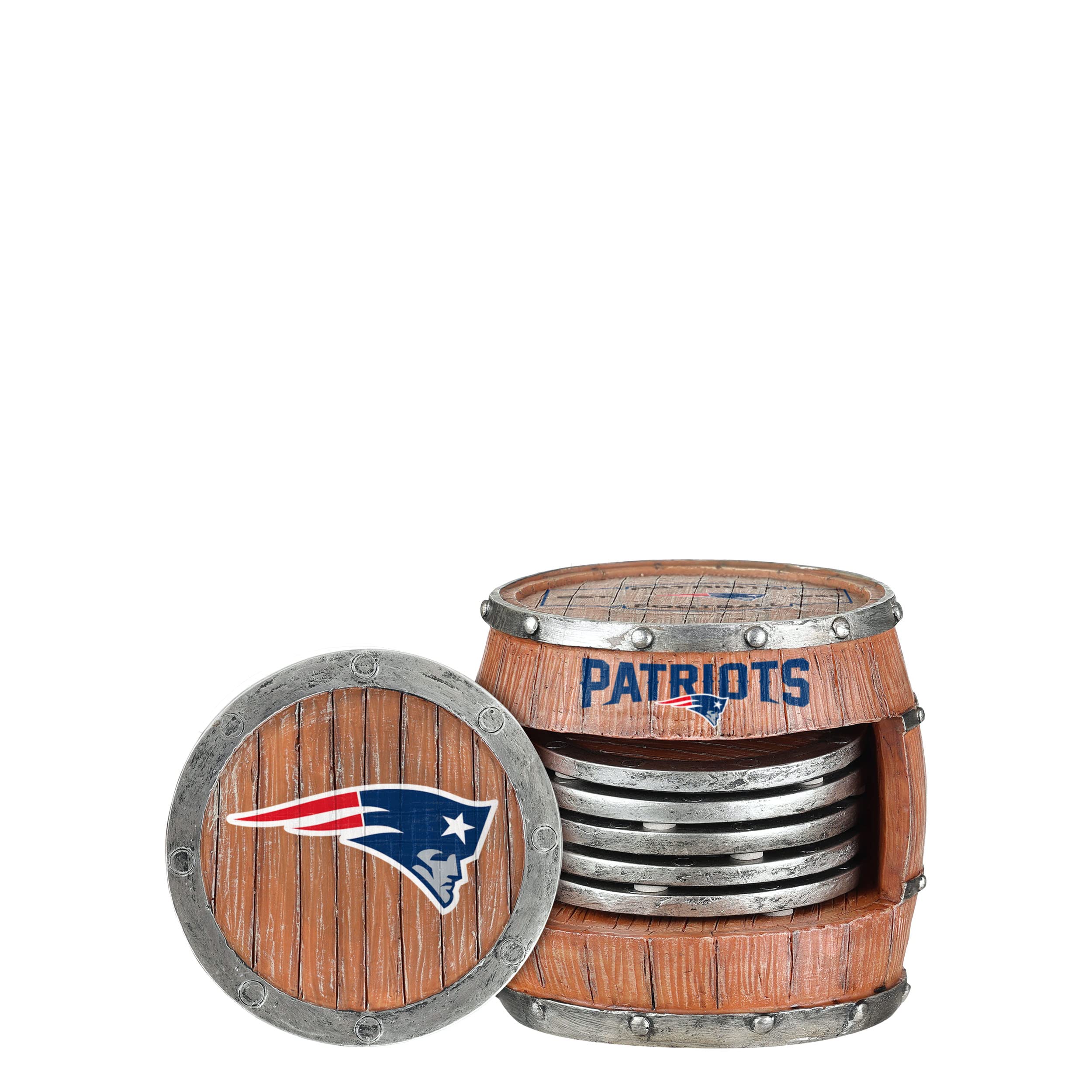 Photo 1 of * Atlanta Falcons**
*FOCO New England Patriots NFL 5 Pack Barrel Coaster Set