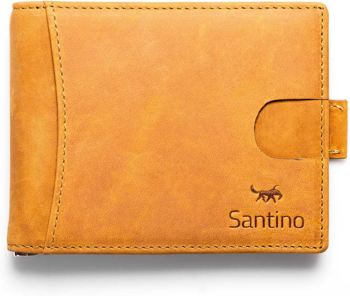 SANTINO- RFID Blocking Slim Bifold Genuine Leather Minimalist Front Pocket Wallets