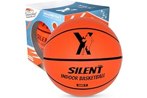 YGA SPORTS Silent Basketball Official Size 7 (29.5"): Upgraded 95% Bounciness - Ultra Silent Indoor Basketball with Real Feel Grip and Grooves - Airless Soft Foam Basketballs for Quiet Dribbling Inside