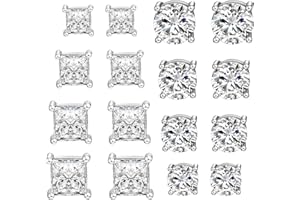 WAINIS 8 Pairs Stainless Steel Magnetic Stud Earrings for Men Women Non-piercing Hypoallergenic Earrings 5-8mm