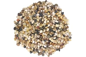 Miukada 5 Pounds River Rocks, Pebbles, Decorative Polished Gravel, Natural Polished Mixed Color Stones