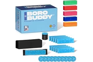 SNOWTREE - BoroBuddy Pro Magnetic Glass Cleaner Set | Magnetic Mess Free Residue Remover Pads for All Your Glassware, Metal & Ceramic Pieces - Includes Free Replacement Pads | Midnight Black