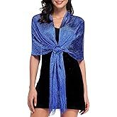 vimate Sparkling Metallic Shawls and Wraps for Evening Party/Wedding/Formal Dresses (With Free Buckle)