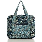 DIWI Quilted Bible Cover Large Sizes 10 X 7 X 2.75 Inches Bible Tote Good Book Case (L, C2 Royal Blue)