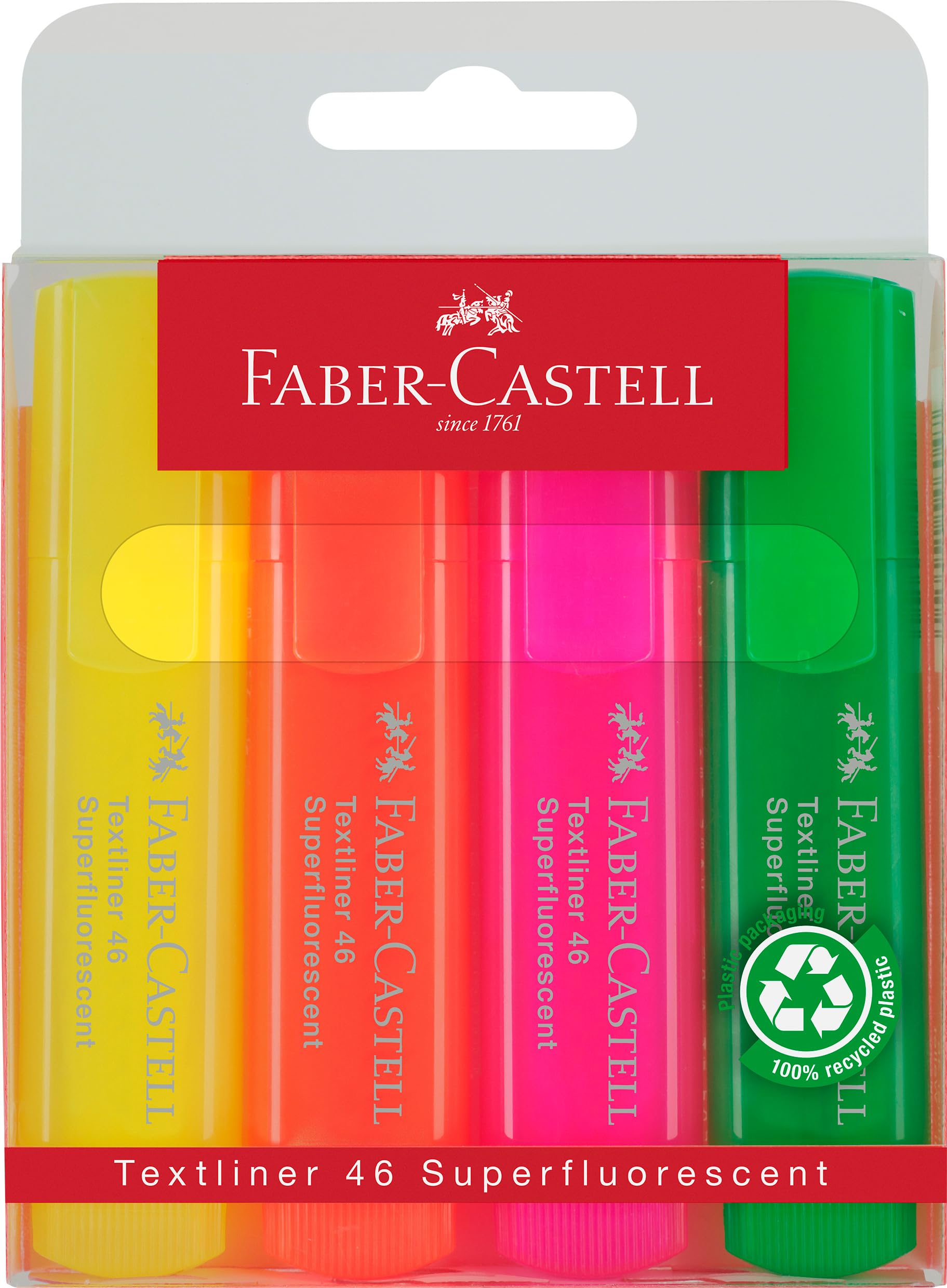 Faber-Castell Highlighter Textliner 46 Superfluorescent Wallet of 4