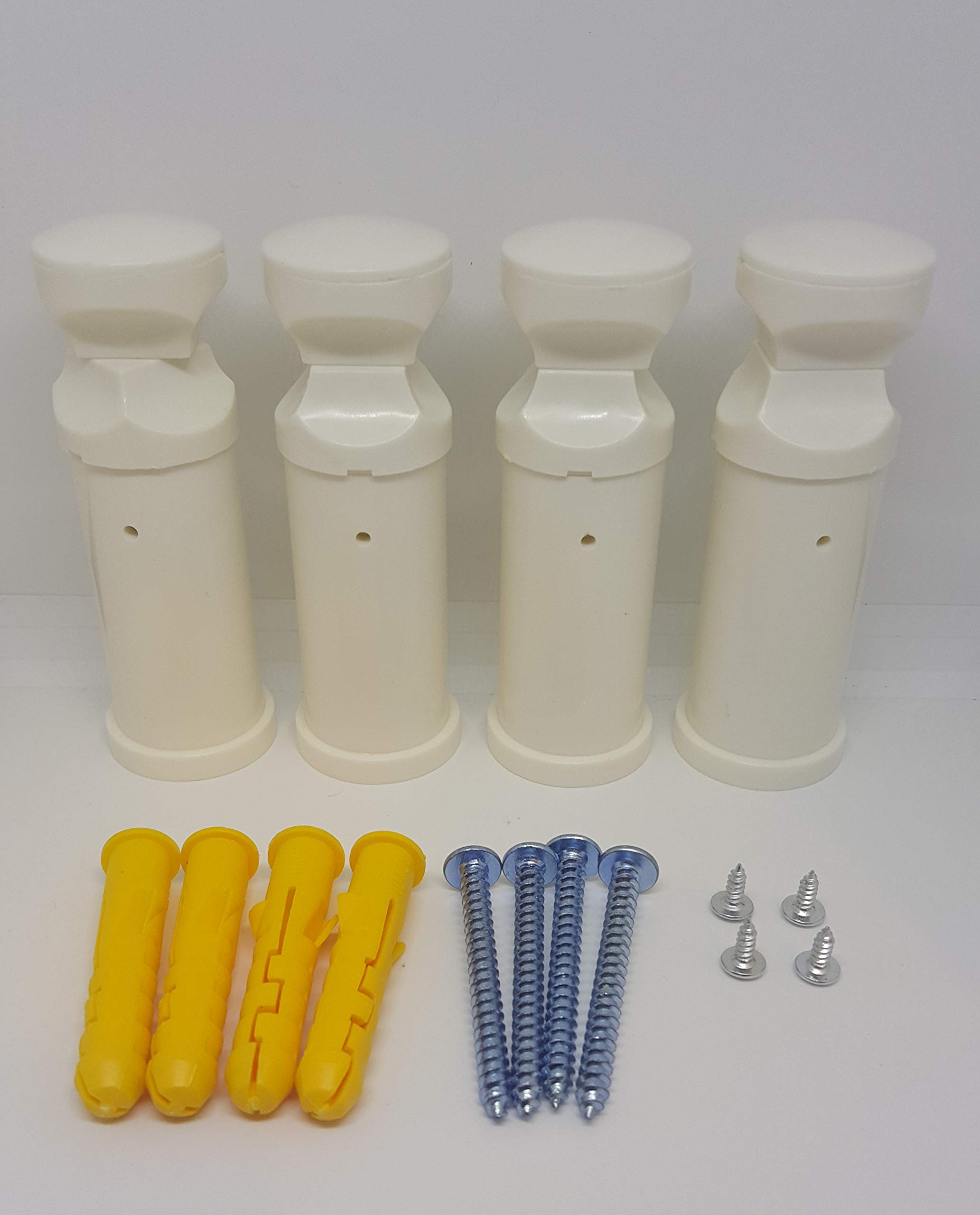 Universal Heated Towel Rail Radiator Brackets (Round, White)