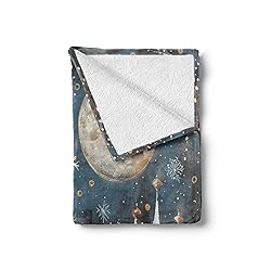 Ambesonne Christmas Throw Blanket, Xmas Eve Starry