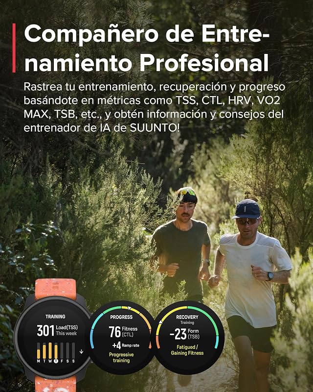 Race S Reloj Correr con Pantalla Táctil AMOLED, Reloj Deportivo GPS de Doble Frecuencia, Seguimiento de HRV y Sueño, Plan de Entrenamiento Basado en IA, Mapas Offline Gratuitos