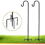 XDW-GIFTS Shepherd-Hooks for Bird-Feeder Lantern Plant-Hook Garden-Stake - 45 Inch 2 Pack Plant Stand Hanger for Outdoor Flow