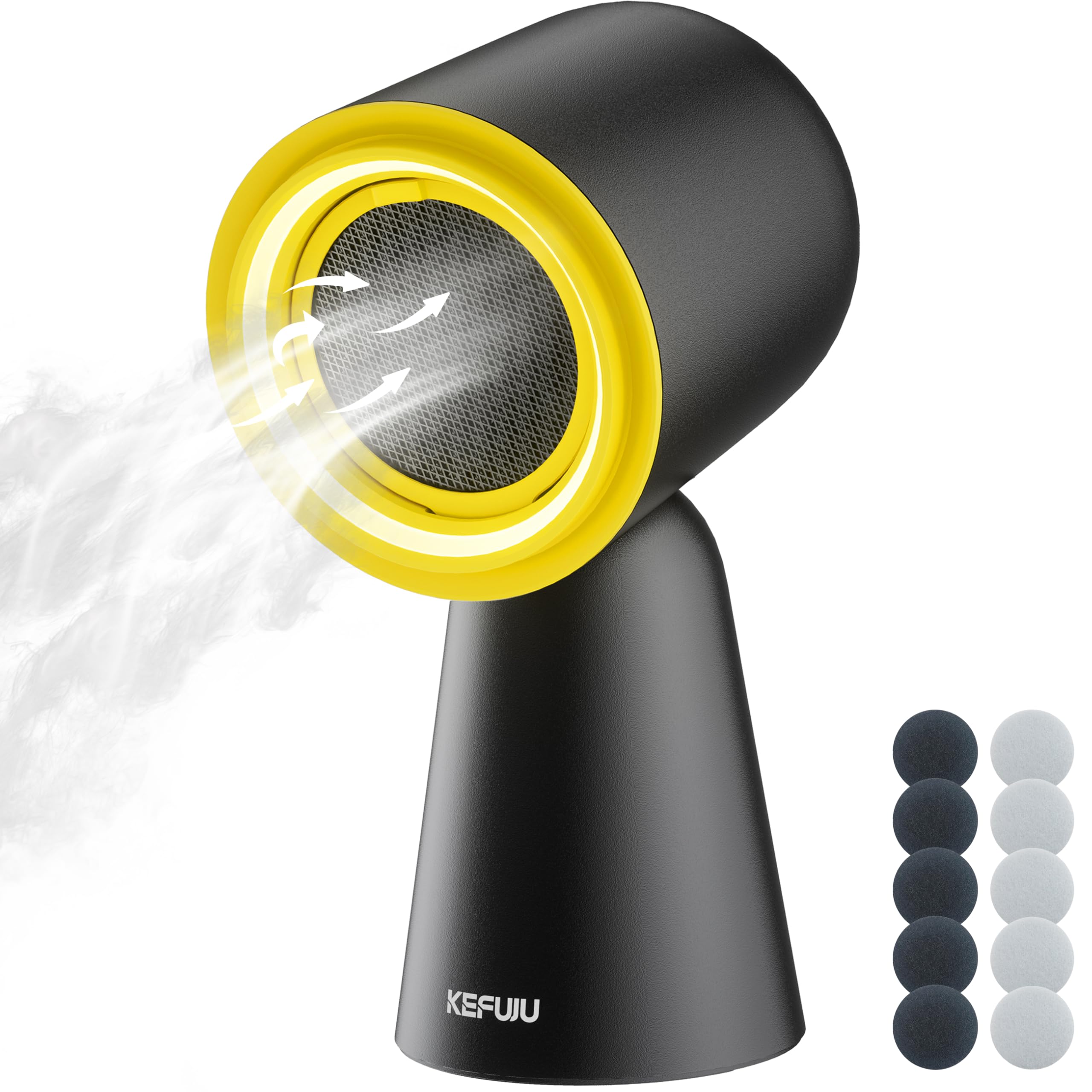 KEFUJU Portable Range Hood, Desktop Kitchen Exhaust Fan with 3-Speed, Adjustable Vent with Detachable Aluminum Filter,LED Light, Large Oil Collection Cup for Indoor BBQ, Hot Pot Cooking and RV