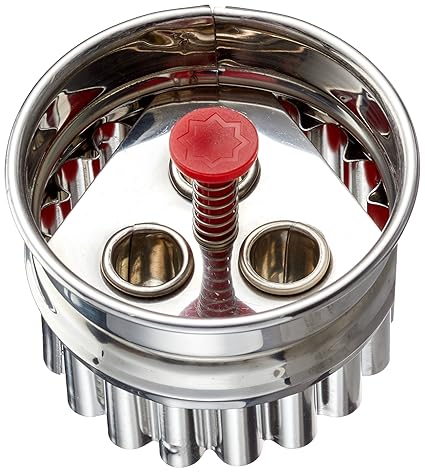 Städter Linzer m. Auswerf. 3 Loch, Edelstahl, Silber-rot, 4.8 x 4.8 x 4.8 cm