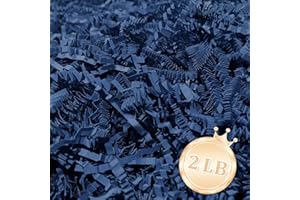 Zankubom 2 LB Navy Blue Crinkle Cut Paper Shred Filler Great for Gift Wrapping, Deep Royal Blue Basket Fillers, Birthday, Gift Wrapping, Anniversary, Halloween Christmas Party Decor Filling Supplies