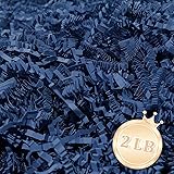 Zankubom 2 LB Navy Blue Crinkle Cut Paper Shred