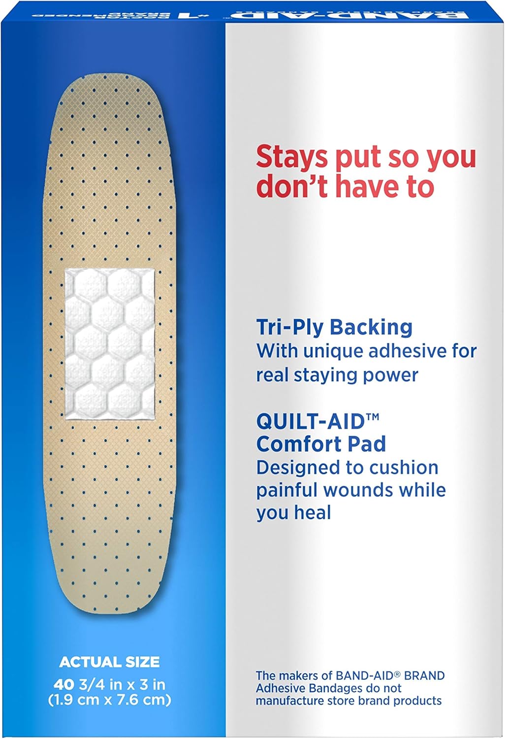 Band-Aid Brand Tru-Stay Sheer Strips Adhesive Bandages for First Aid and Wound Care, All One Size, 40 ct: Health & Personal Care