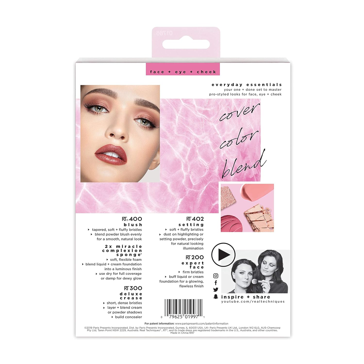 Real Techniques Makeup Brush Set with 2 Sponge Blenders for Eyeshadow, Foundation, Blush, and Concealer, Set of 6: Beauty